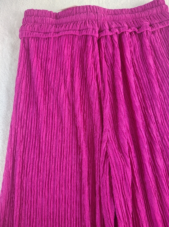 Rene Ricci Crinkle Drawstring Pants in Fuchsia Pink - Picture 11 of 11